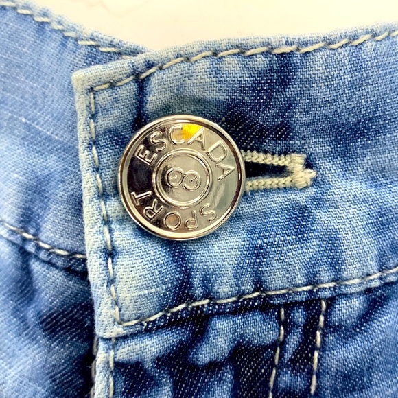 RARE Escada Sport Tina Linen&Cotton Blend Drawstring Jeans - Picture 4 of 17